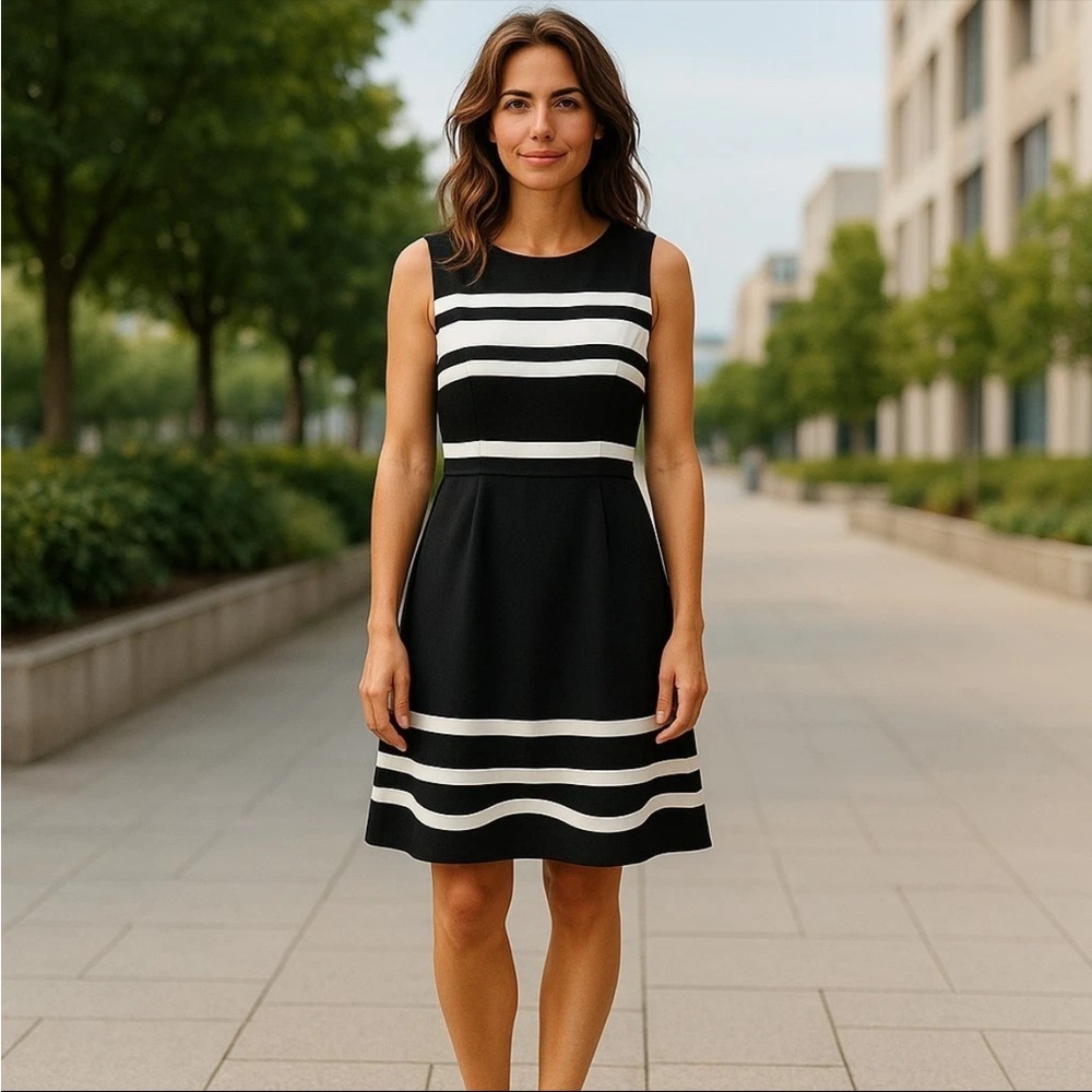 🩷LOFT Striped Midi Dress size 2